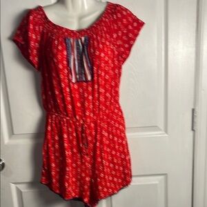 Red Bohemian Short Sleeve shorts